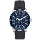 Michael Kors Men's Cunningham Black Silicone Blue Dial 44mm Watch - MK7160